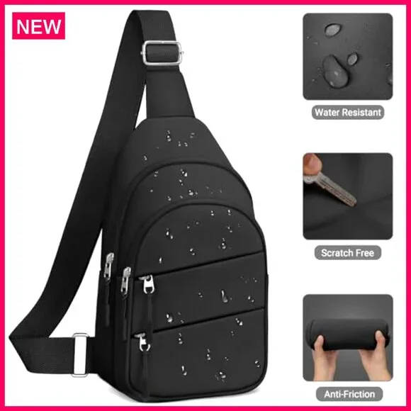 Lightweight Anti-Theft Sling Backpack, 5-Pocket Daypack for Hiking Travel - Picture 6 of 7